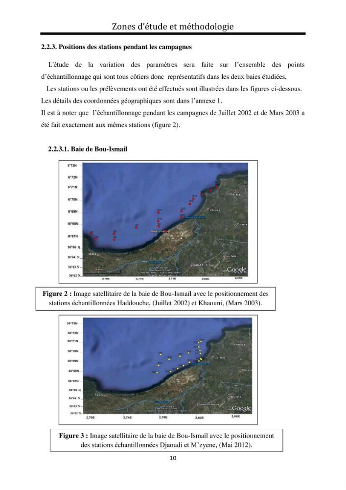 Suivi de l\'état d\'eutrophisation dans les baies de Bou-Ismail et d\'Alger
