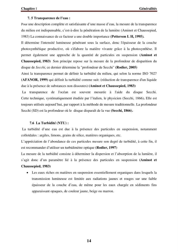 Evaluation de la qualité des eaux du littoral Est algérien (Bejaia) apport de la télédétection marine