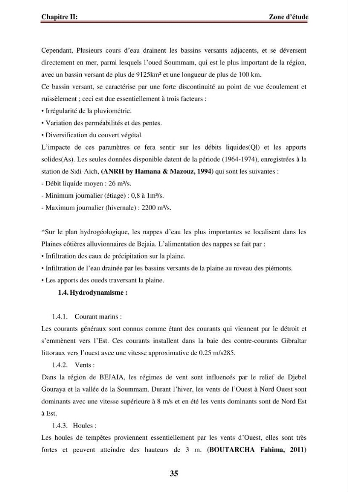 Evaluation de la qualité des eaux du littoral Est algérien (Bejaia) apport de la télédétection marine