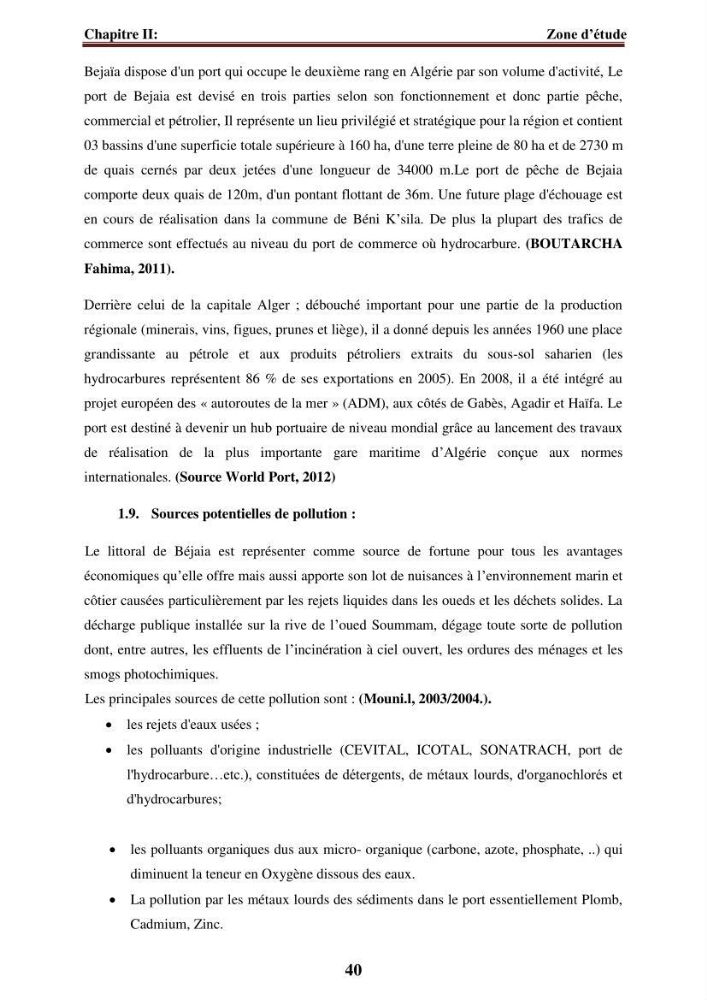 Evaluation de la qualité des eaux du littoral Est algérien (Bejaia) apport de la télédétection marine