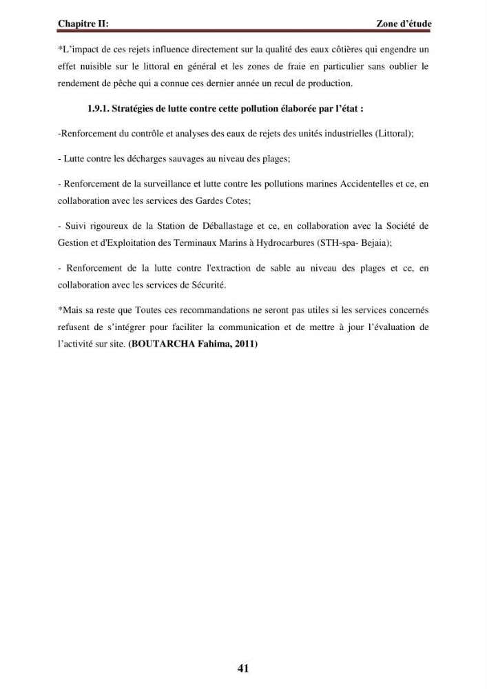 Evaluation de la qualité des eaux du littoral Est algérien (Bejaia) apport de la télédétection marine