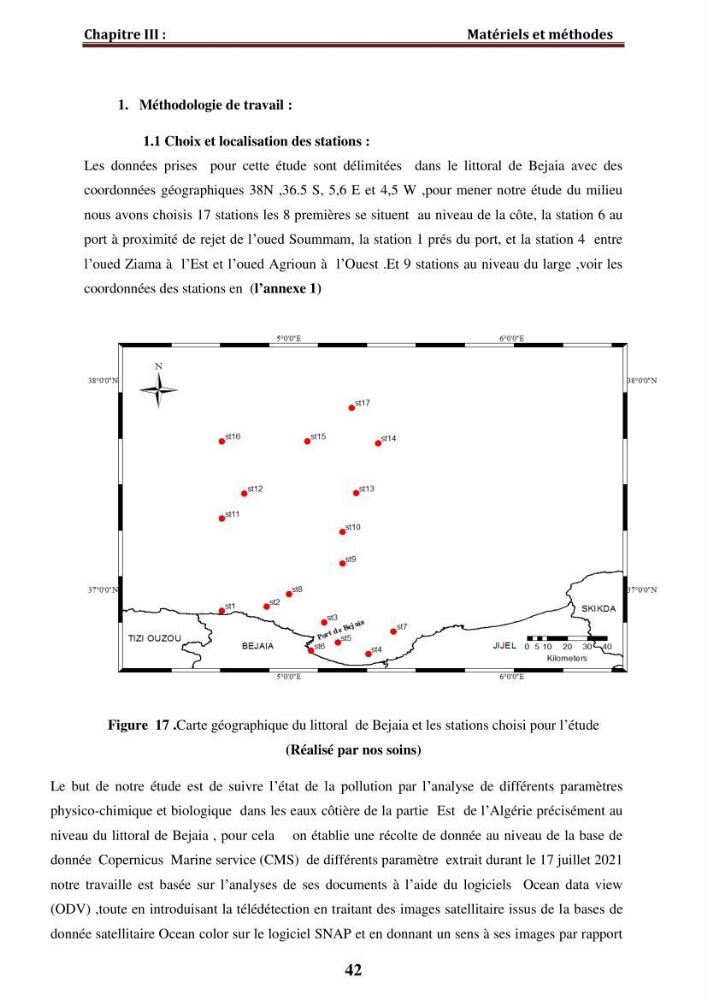 Evaluation de la qualité des eaux du littoral Est algérien (Bejaia) apport de la télédétection marine