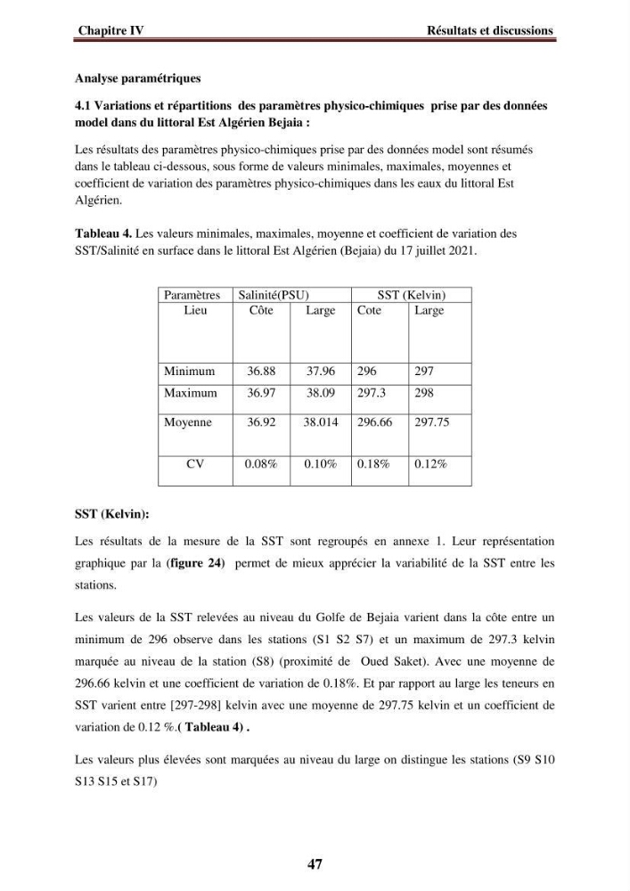 Evaluation de la qualité des eaux du littoral Est algérien (Bejaia) apport de la télédétection marine