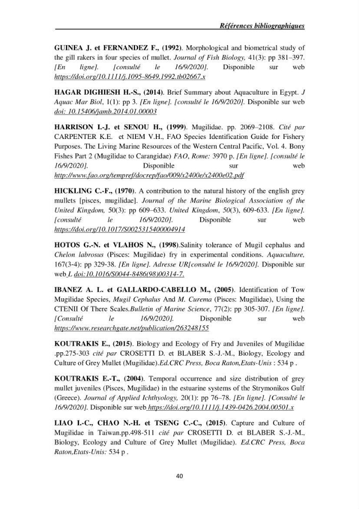 Acclimatation aux faibles salinités des alevins de mulet Chelon labrosus (Risso, 1826).
