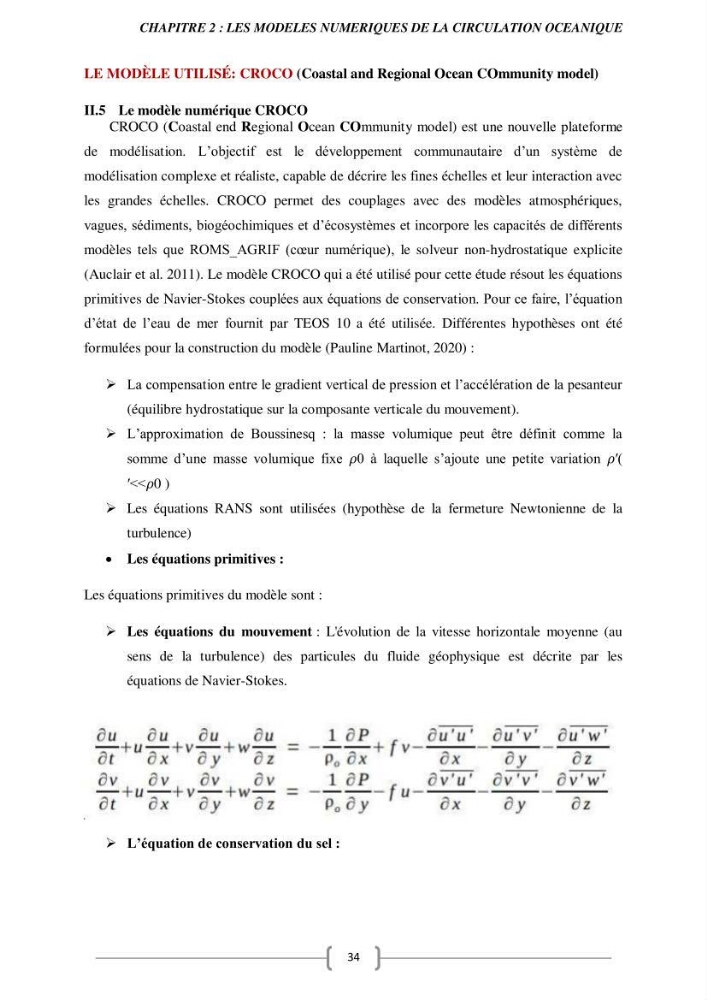 Etude Numérique de la Circulation Océanique en Méditerranée à l’aide du Modèle CROCO (Coastal and Regional Ocean Community model)