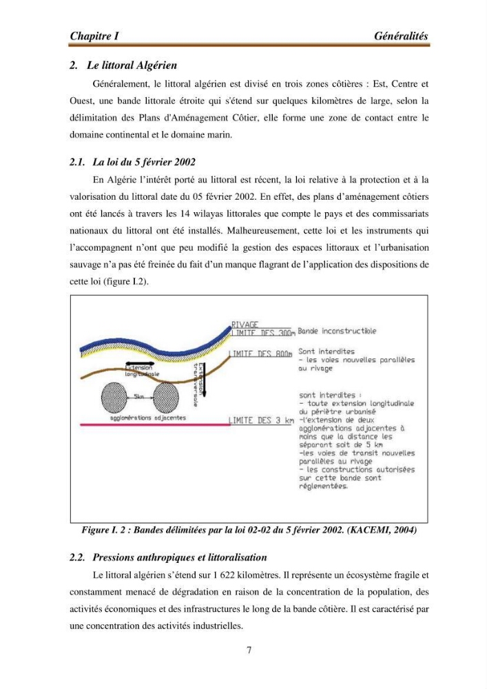 l\'évaluation des impacts des changement climatiques et de activités anthropiques sur l\'évaluation de la partie du golfe bejaia
