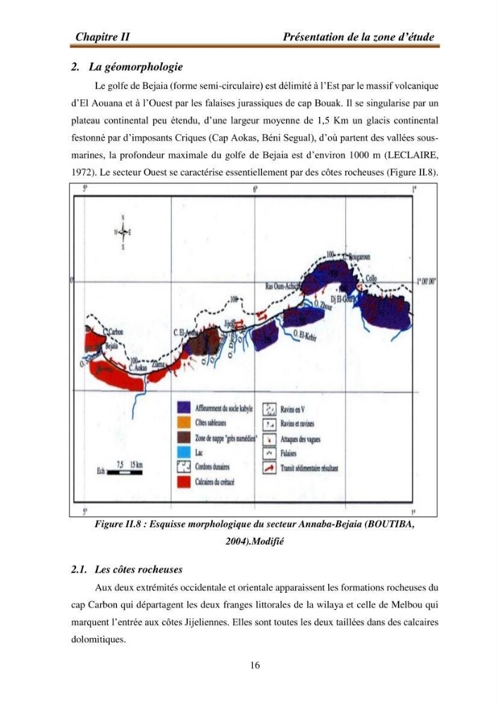 l\'évaluation des impacts des changement climatiques et de activités anthropiques sur l\'évaluation de la partie du golfe bejaia