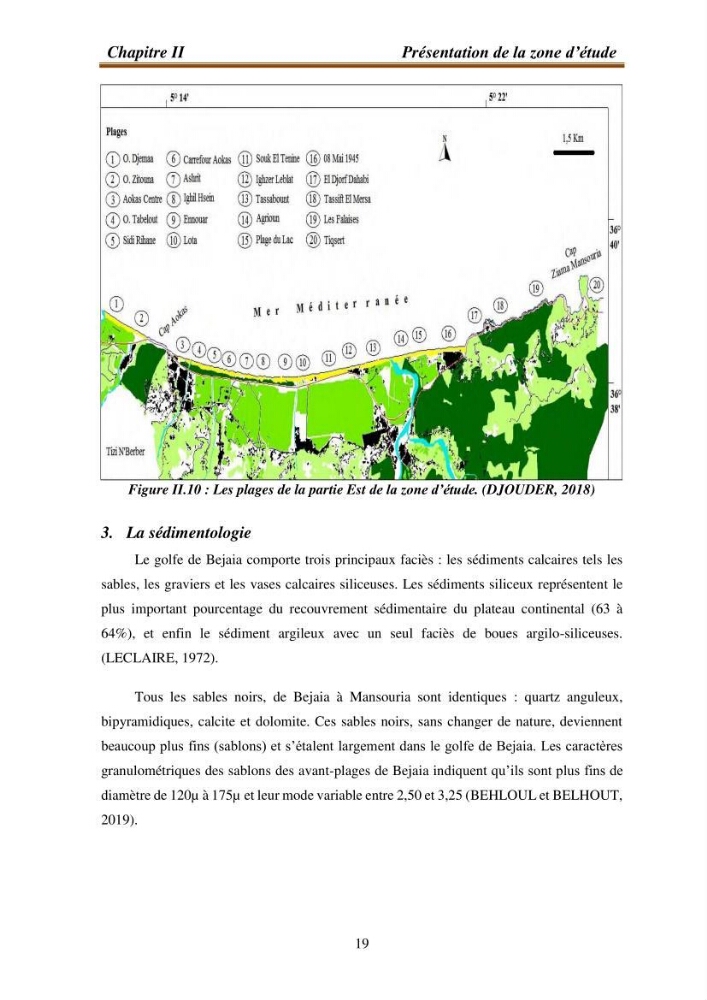 l\'évaluation des impacts des changement climatiques et de activités anthropiques sur l\'évaluation de la partie du golfe bejaia