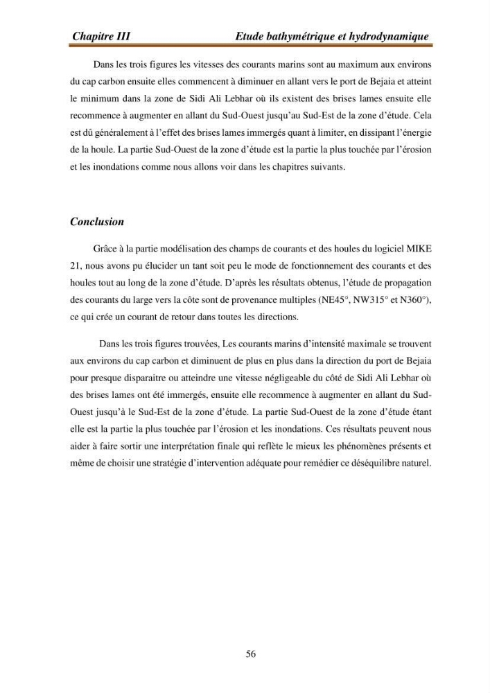 l\'évaluation des impacts des changement climatiques et de activités anthropiques sur l\'évaluation de la partie du golfe bejaia