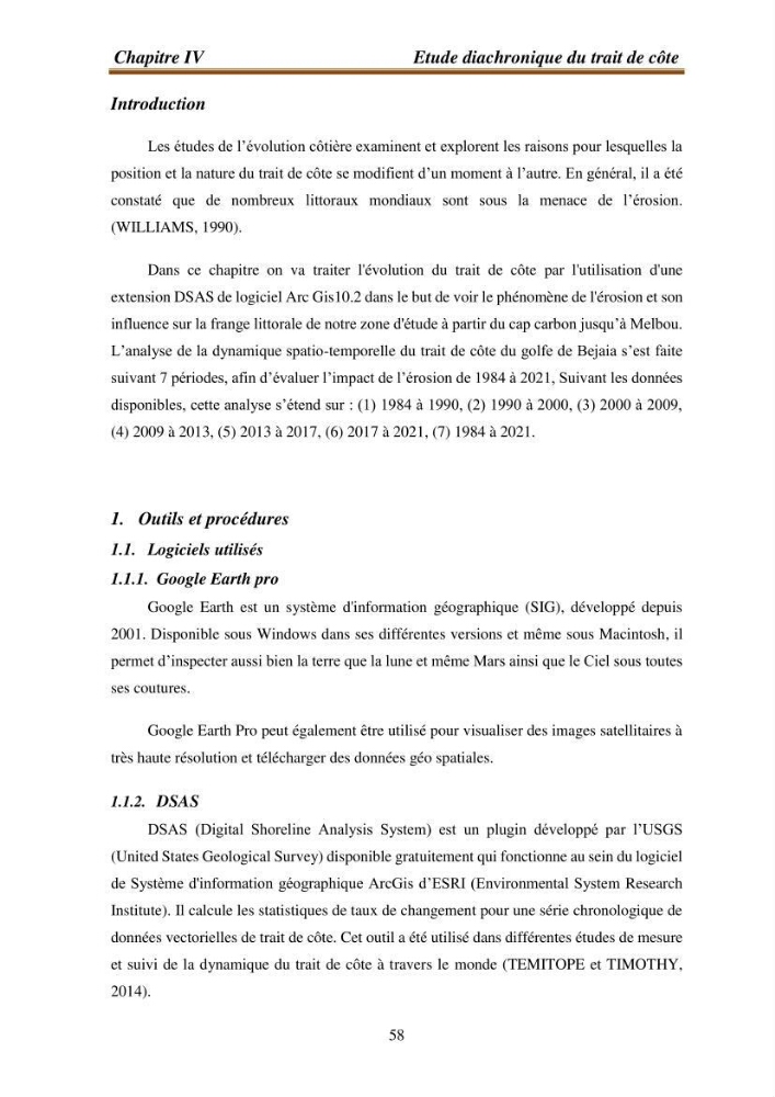 l\'évaluation des impacts des changement climatiques et de activités anthropiques sur l\'évaluation de la partie du golfe bejaia