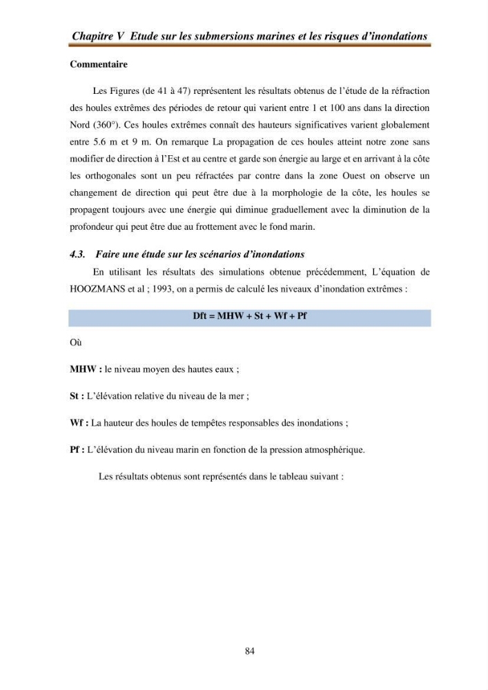 l\'évaluation des impacts des changement climatiques et de activités anthropiques sur l\'évaluation de la partie du golfe bejaia