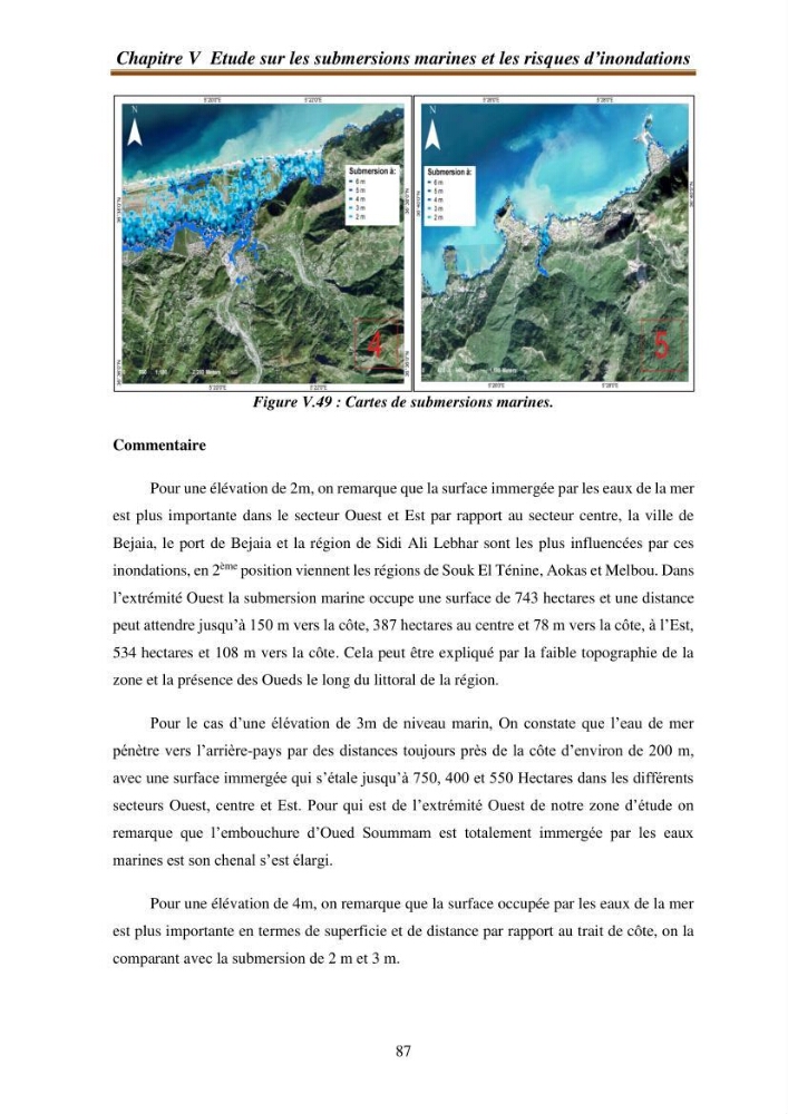 l\'évaluation des impacts des changement climatiques et de activités anthropiques sur l\'évaluation de la partie du golfe bejaia