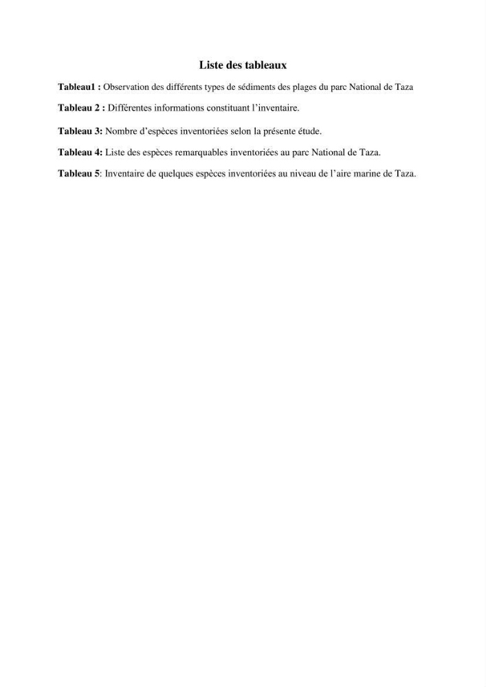 Actualisation de l’inventaire des espèces faunistiques marines du parc national de Taza (Jijel)