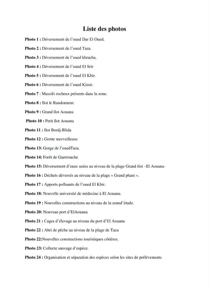 Actualisation de l’inventaire des espèces faunistiques marines du parc national de Taza (Jijel)