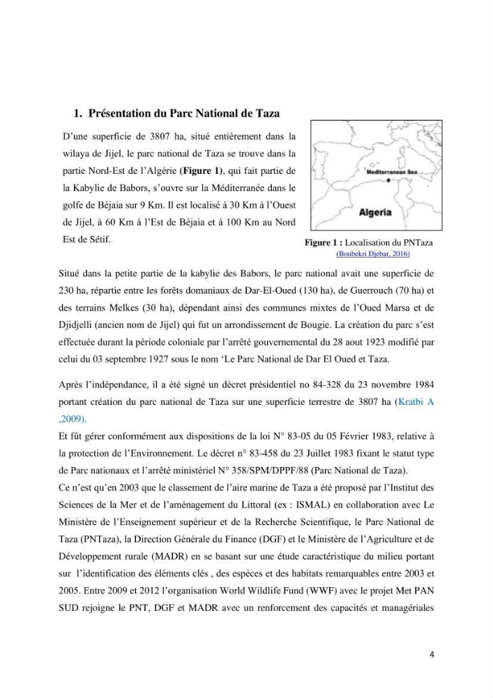 Actualisation de l’inventaire des espèces faunistiques marines du parc national de Taza (Jijel)