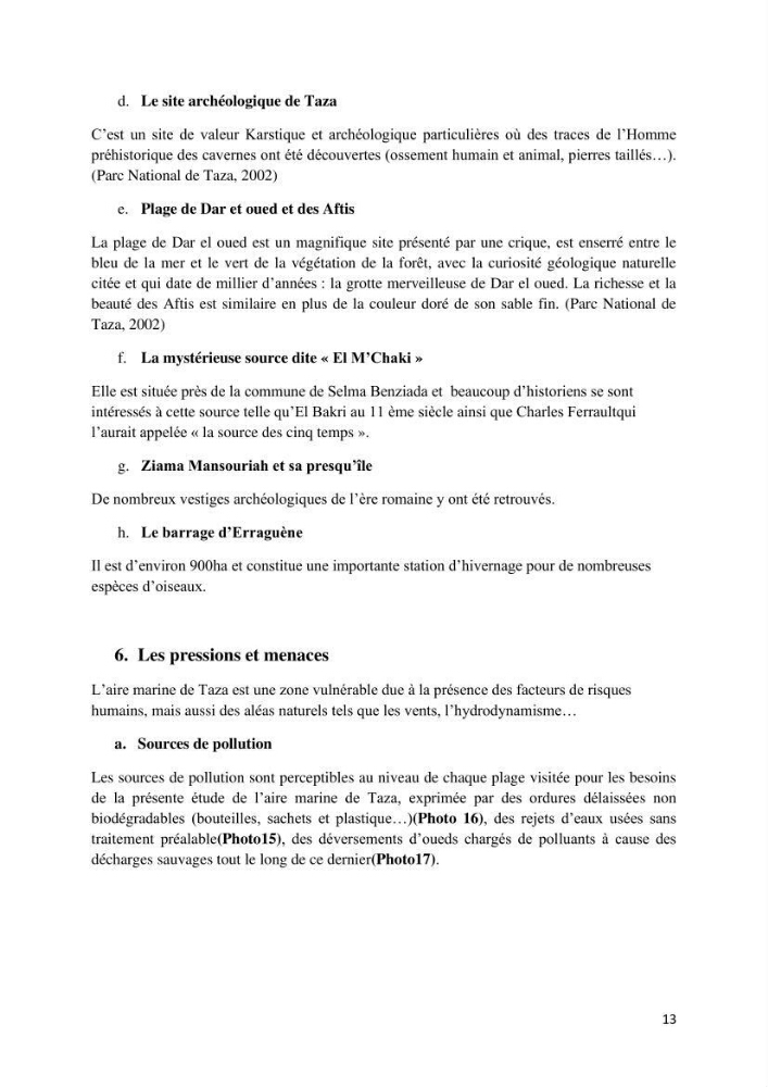 Actualisation de l’inventaire des espèces faunistiques marines du parc national de Taza (Jijel)