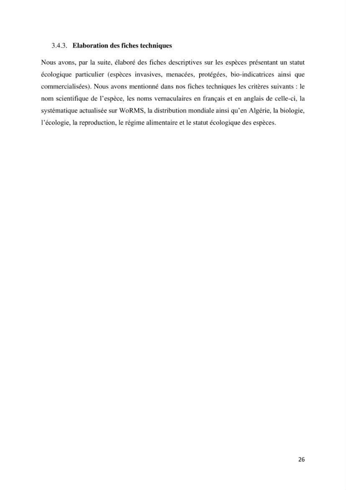 Actualisation de l’inventaire des espèces faunistiques marines du parc national de Taza (Jijel)