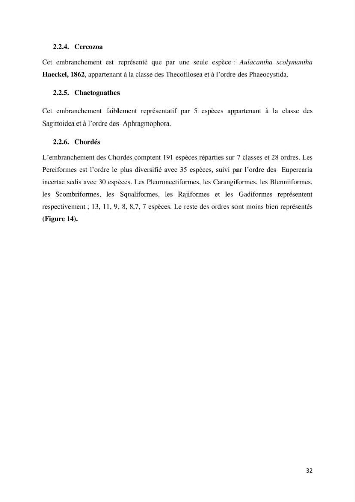 Actualisation de l’inventaire des espèces faunistiques marines du parc national de Taza (Jijel)