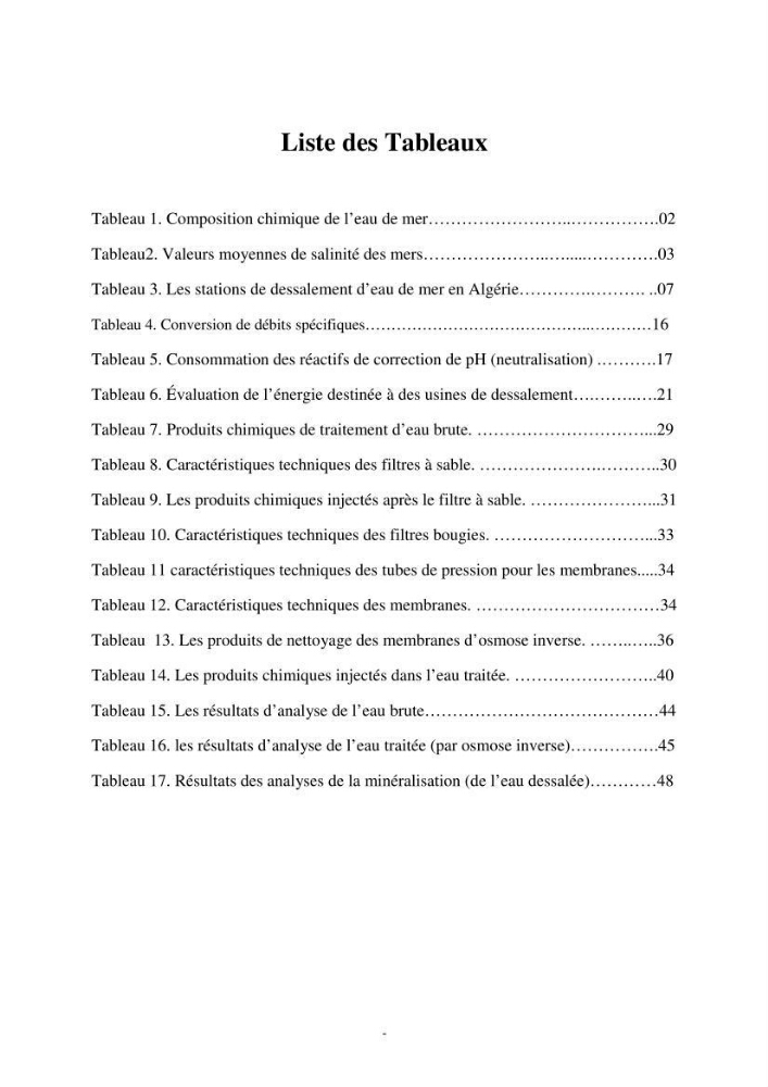 Maitrise des techniques de dessalement de l\'eau de mer