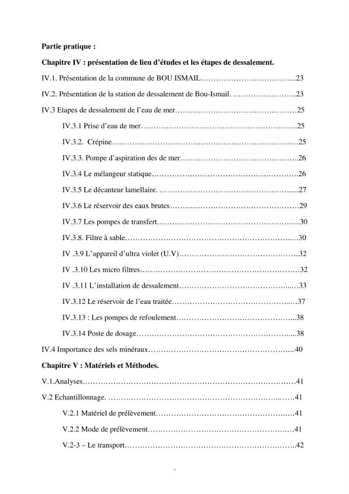 Maitrise des techniques de dessalement de l\'eau de mer