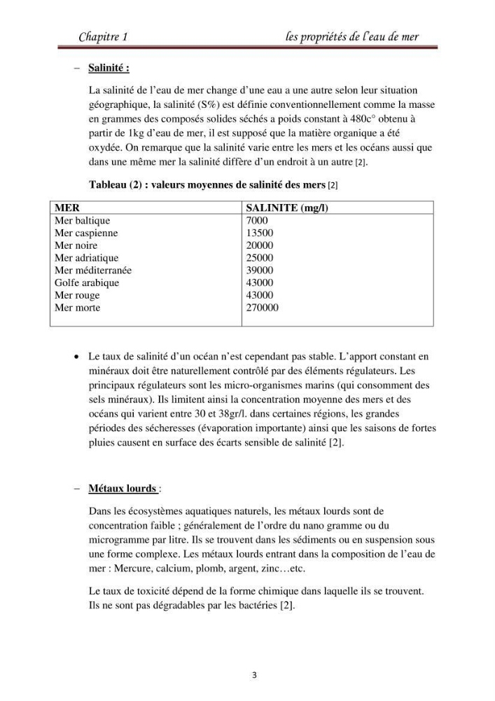 Maitrise des techniques de dessalement de l\'eau de mer