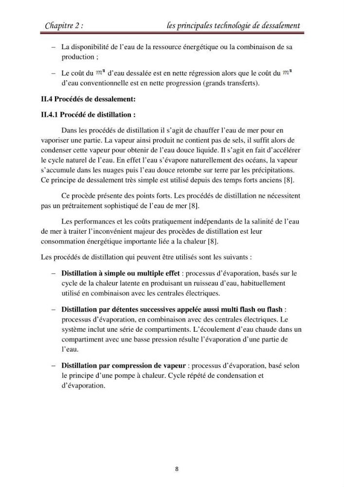Maitrise des techniques de dessalement de l\'eau de mer