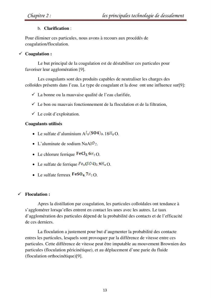 Maitrise des techniques de dessalement de l\'eau de mer