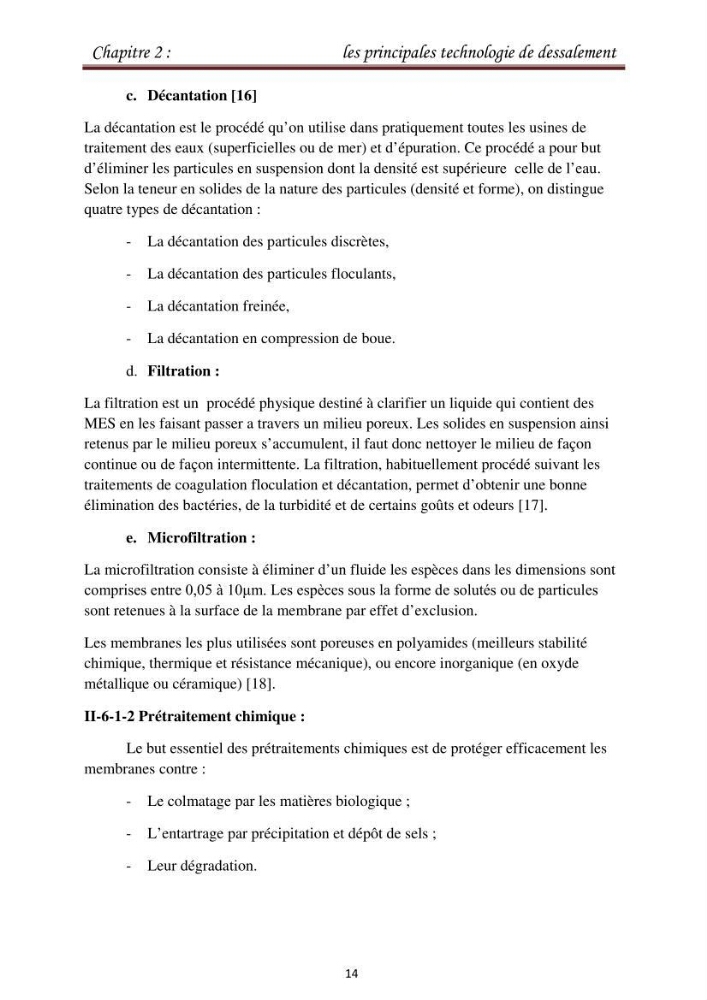 Maitrise des techniques de dessalement de l\'eau de mer