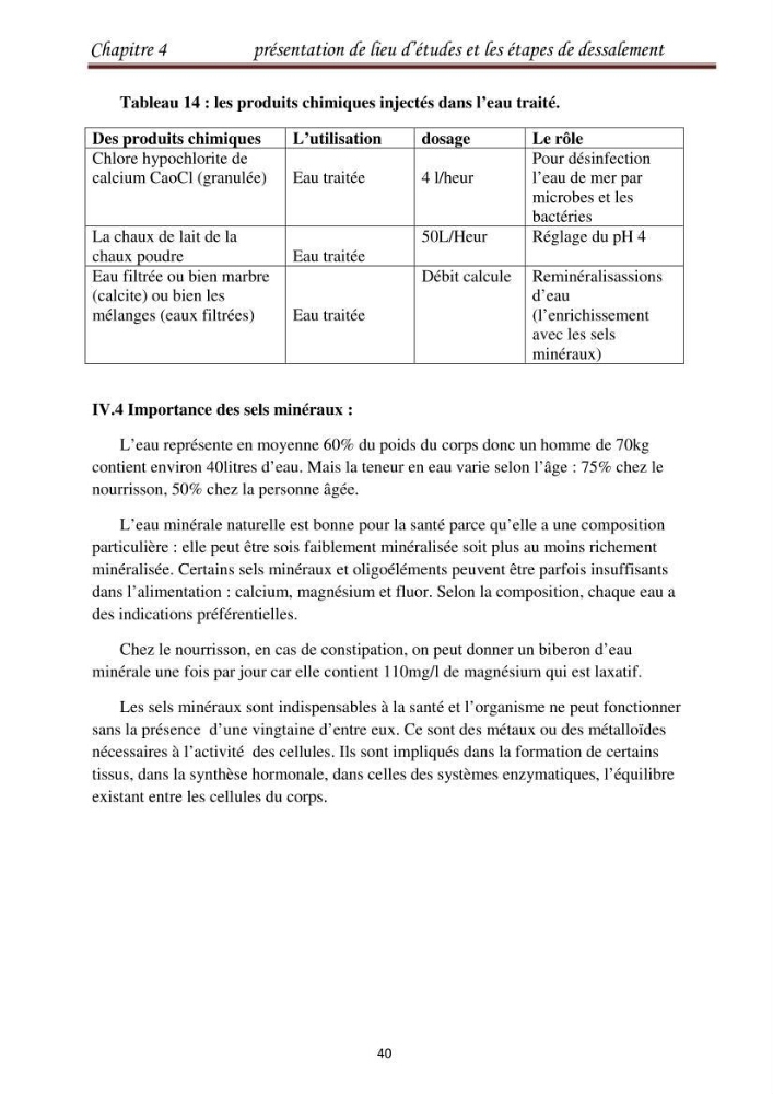 Maitrise des techniques de dessalement de l\'eau de mer