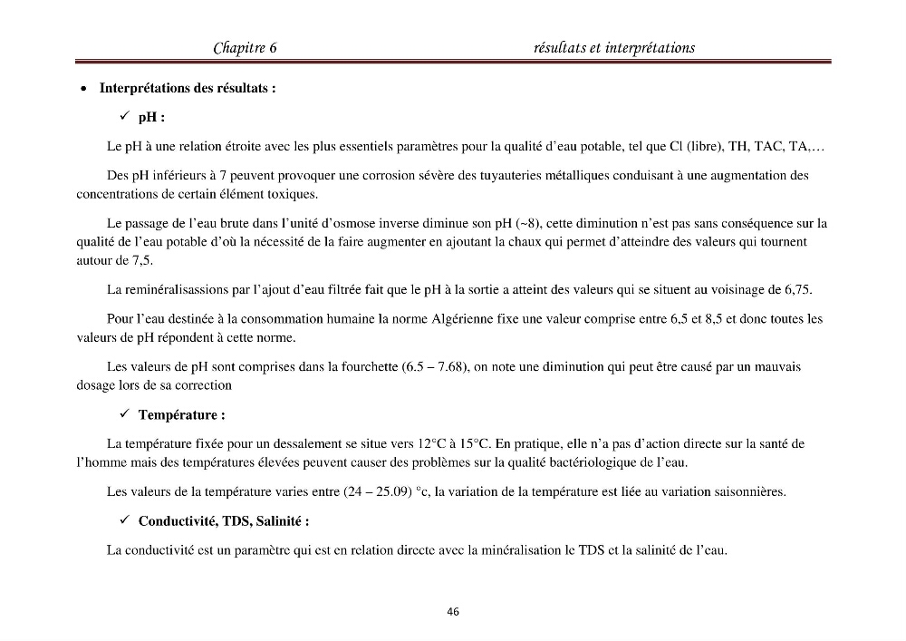 Maitrise des techniques de dessalement de l\'eau de mer