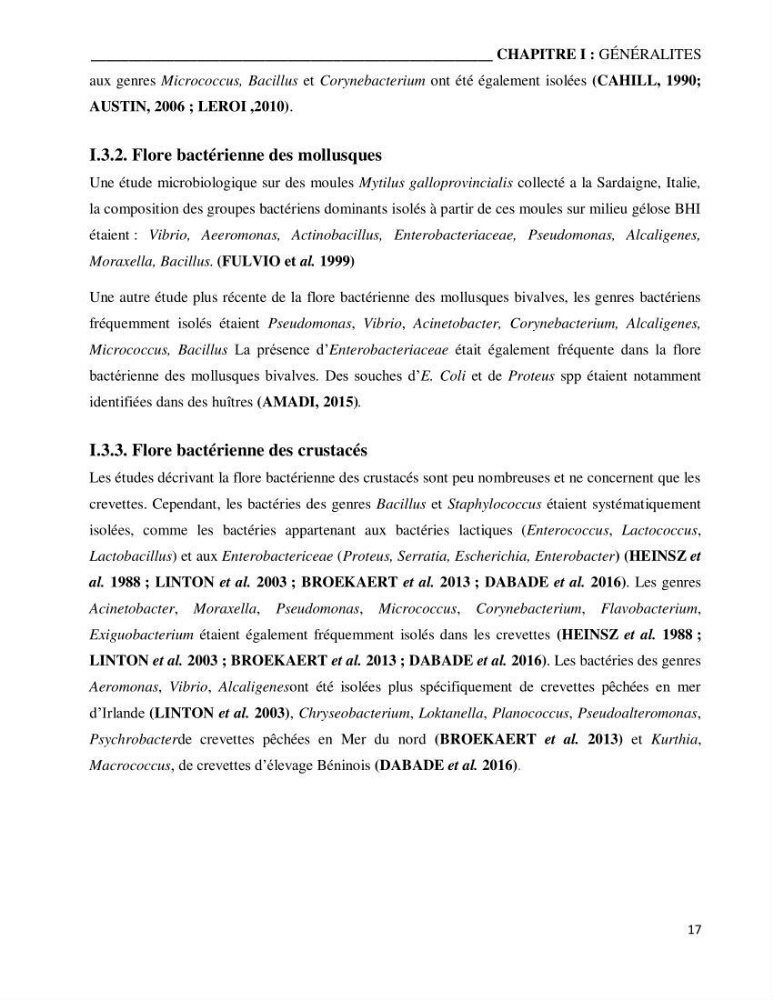 Etude du potentiel probiotique de bactéries isolées à partir d’animaux aquatiques: