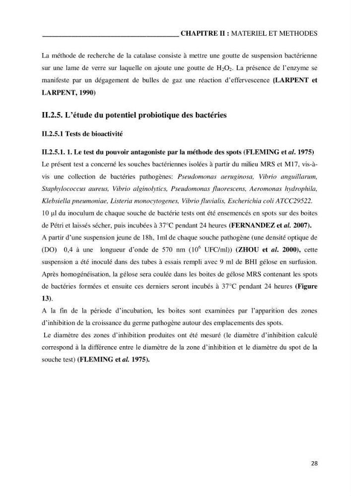 Etude du potentiel probiotique de bactéries isolées à partir d’animaux aquatiques: