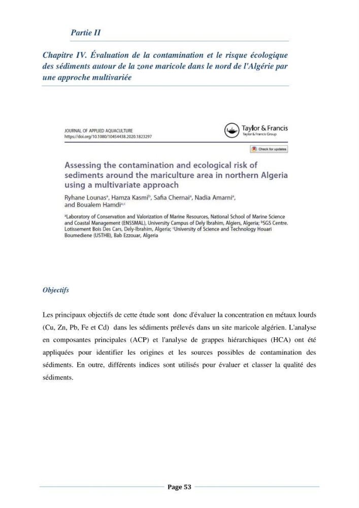 Les interactions environnement -aqaculture