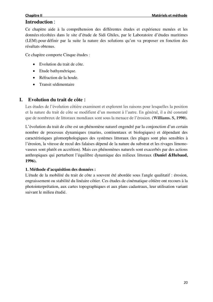 Etude de Protection du Rivage de Sidi Ghiles