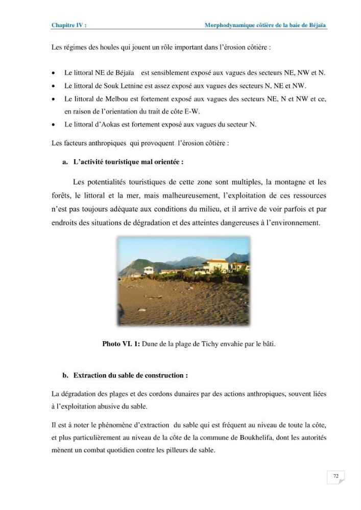 Géomorphodynamique de la zone côtière de la baie de Béjaïa