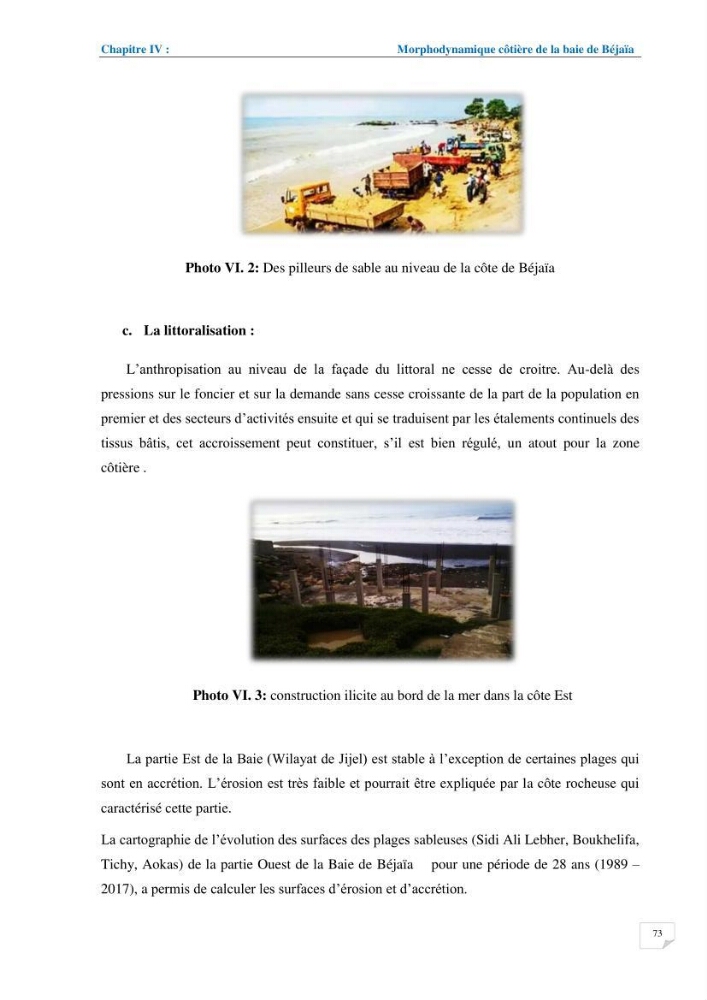 Géomorphodynamique de la zone côtière de la baie de Béjaïa