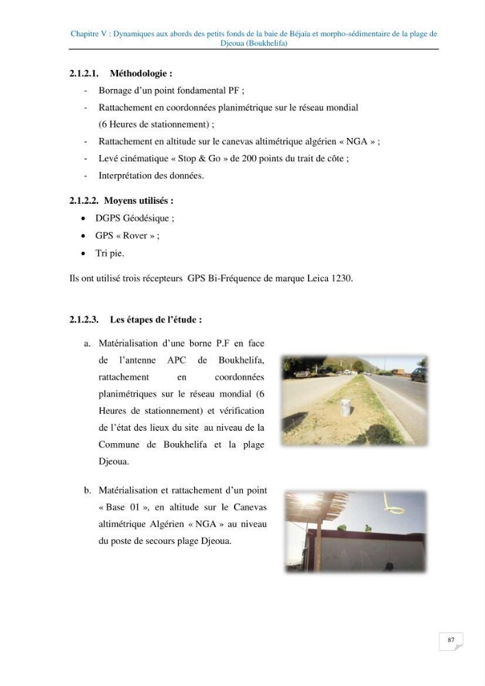 Géomorphodynamique de la zone côtière de la baie de Béjaïa