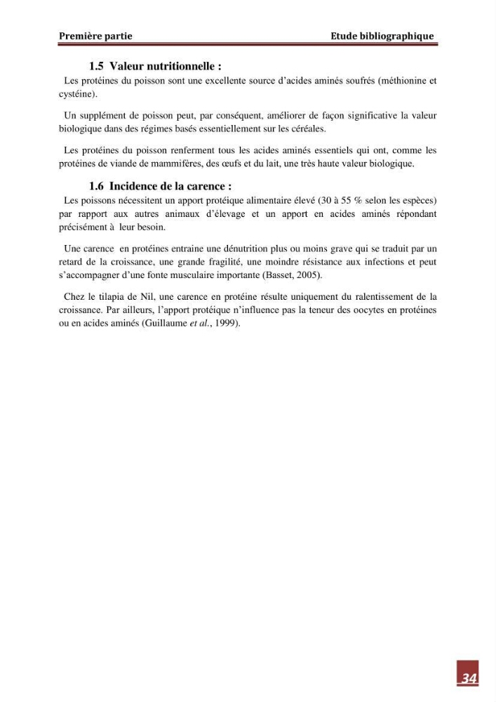 Contribution à l\'étude de la valeur alimentaire de l\'éspèce Tilapia du nil \"orechoromisniloticus\":