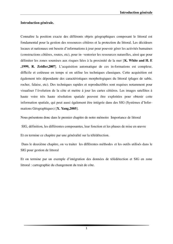 Intégration des données satellitaires dans un SIG pour la gestion du littoral