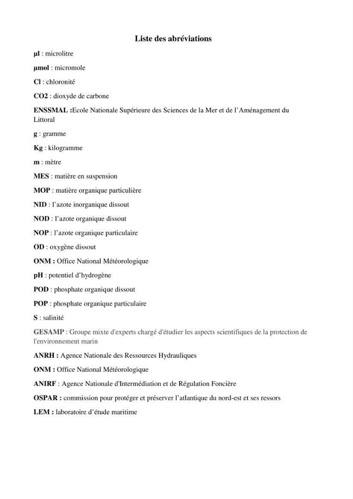 Les paramètres physicochimiques et les sels nutritifs dans la baie de Bou-Ismail