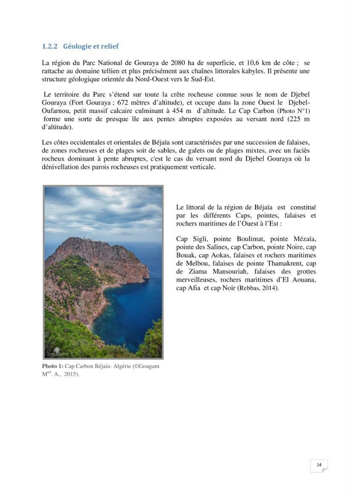 Inventaire de la faune et de la flore marine remarquable des espaces d\'intérêt écologique du secteur Est de la côte Algérienne: