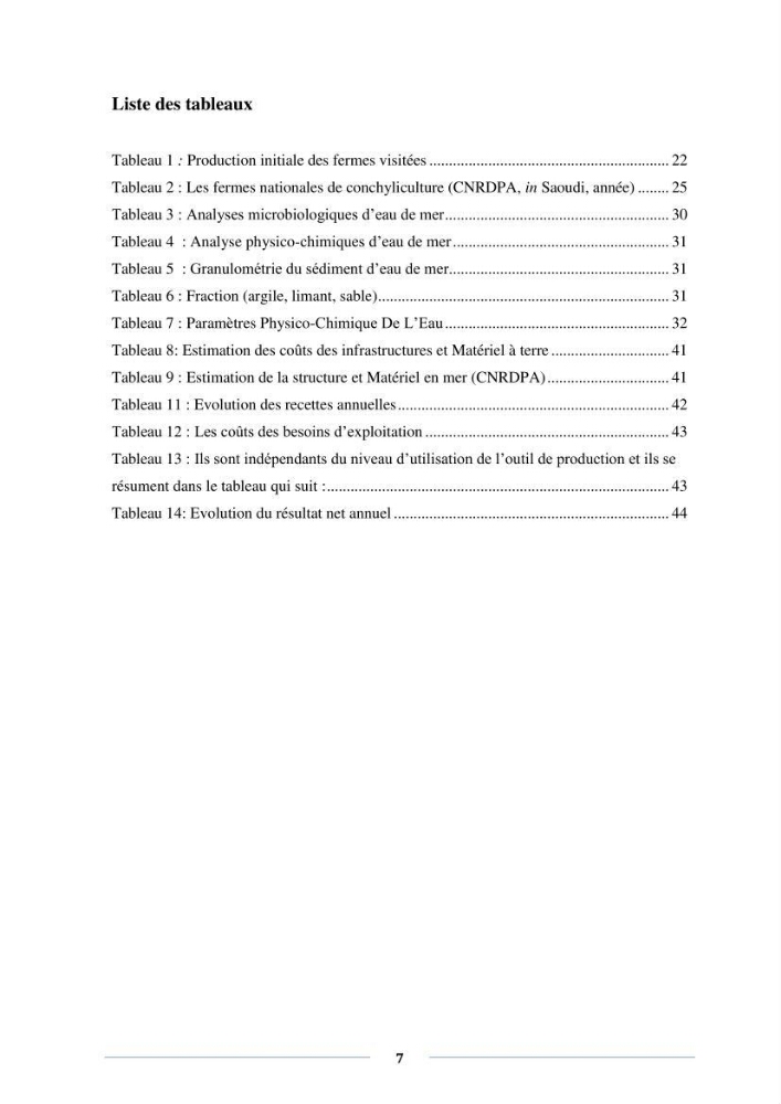 Etude de faisabilité technico-économique d’une ferme conchylicole (Mytilus galloprovincialis (Lamarck, 1819)