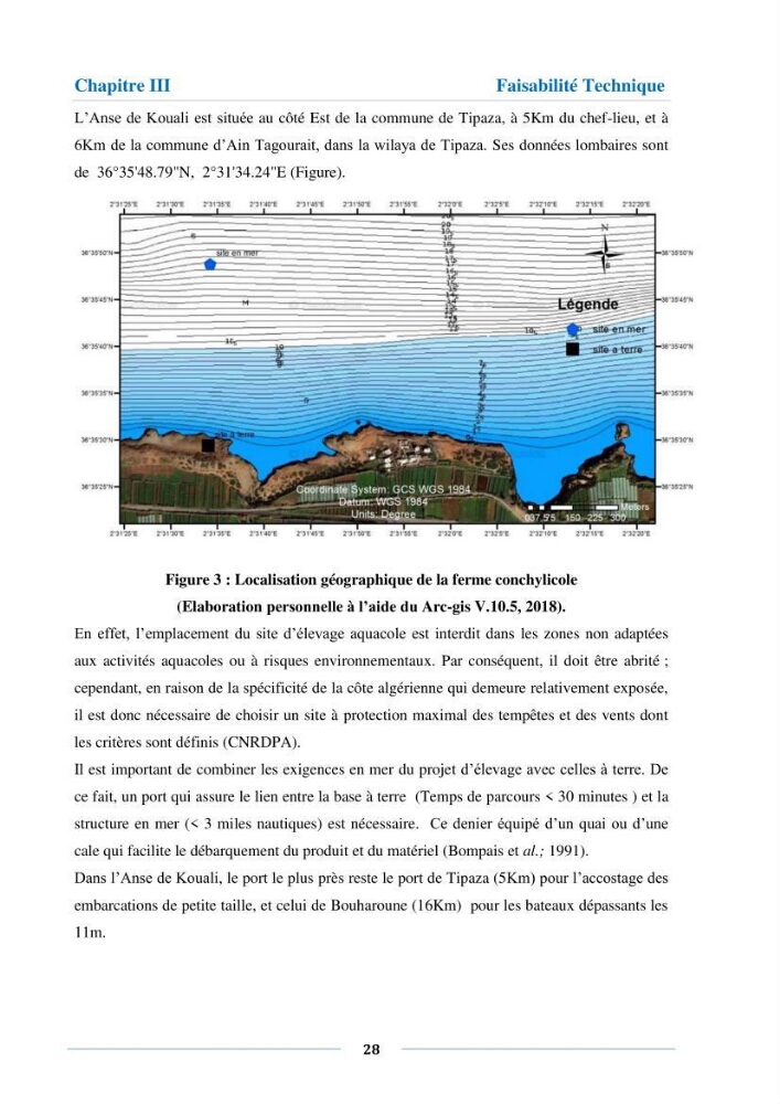 Etude de faisabilité technico-économique d’une ferme conchylicole (Mytilus galloprovincialis (Lamarck, 1819)