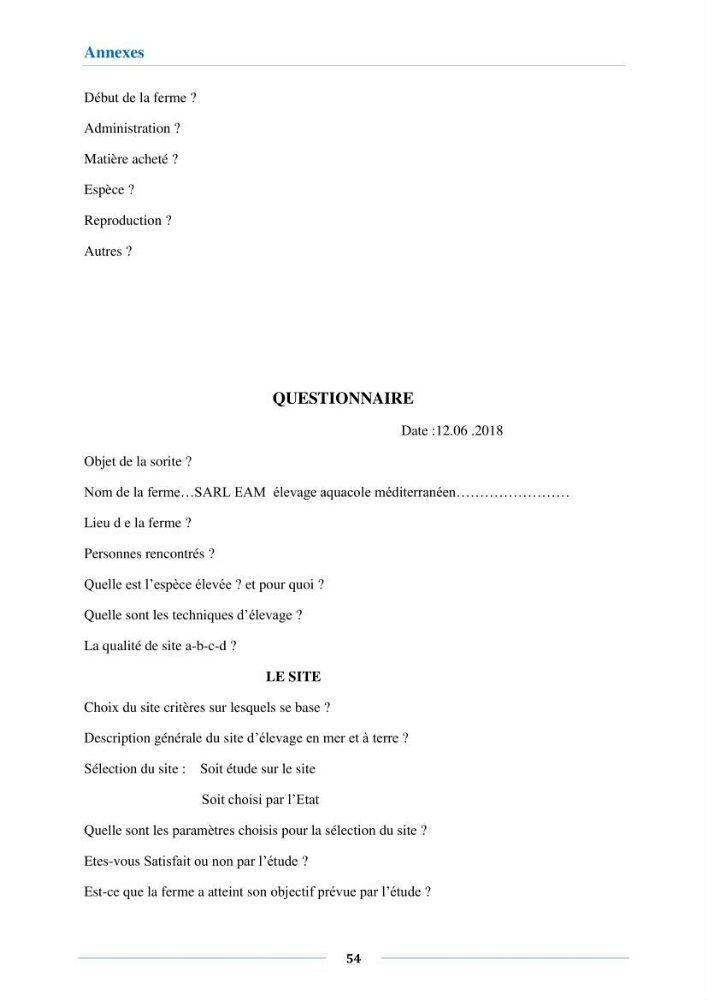 Etude de faisabilité technico-économique d’une ferme conchylicole (Mytilus galloprovincialis (Lamarck, 1819)
