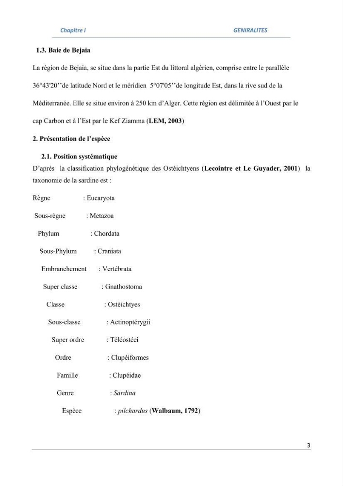 Impact du taux de mortalité totale (Z) sur l\'estimation de la biomasse exploitation de la sardine (Sardina pilchardus Walbaum, 1972) de la région centre de la côte algérienne