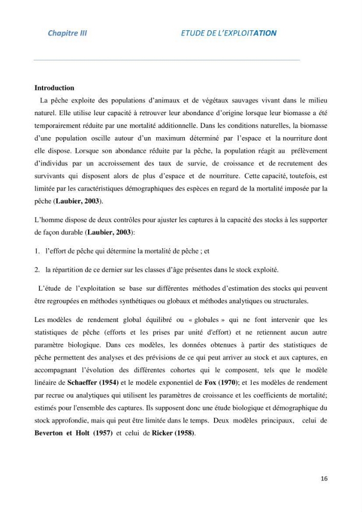 Impact du taux de mortalité totale (Z) sur l\'estimation de la biomasse exploitation de la sardine (Sardina pilchardus Walbaum, 1972) de la région centre de la côte algérienne