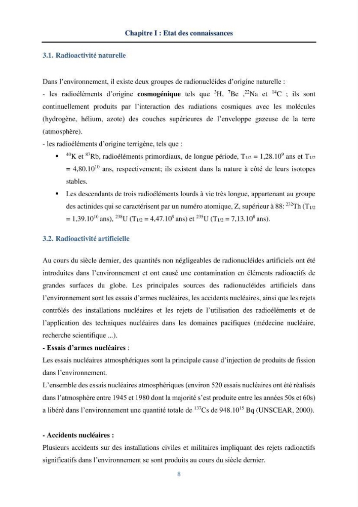 Transfert et dépôt de la radioactivité des aérosols et des eaux de pluie vers le sol et le milieu marin: application au nord de l\'Algérie