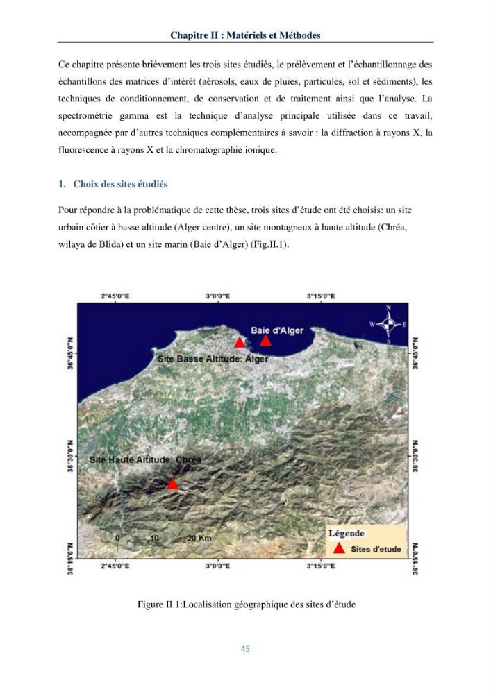 Transfert et dépôt de la radioactivité des aérosols et des eaux de pluie vers le sol et le milieu marin: application au nord de l\'Algérie