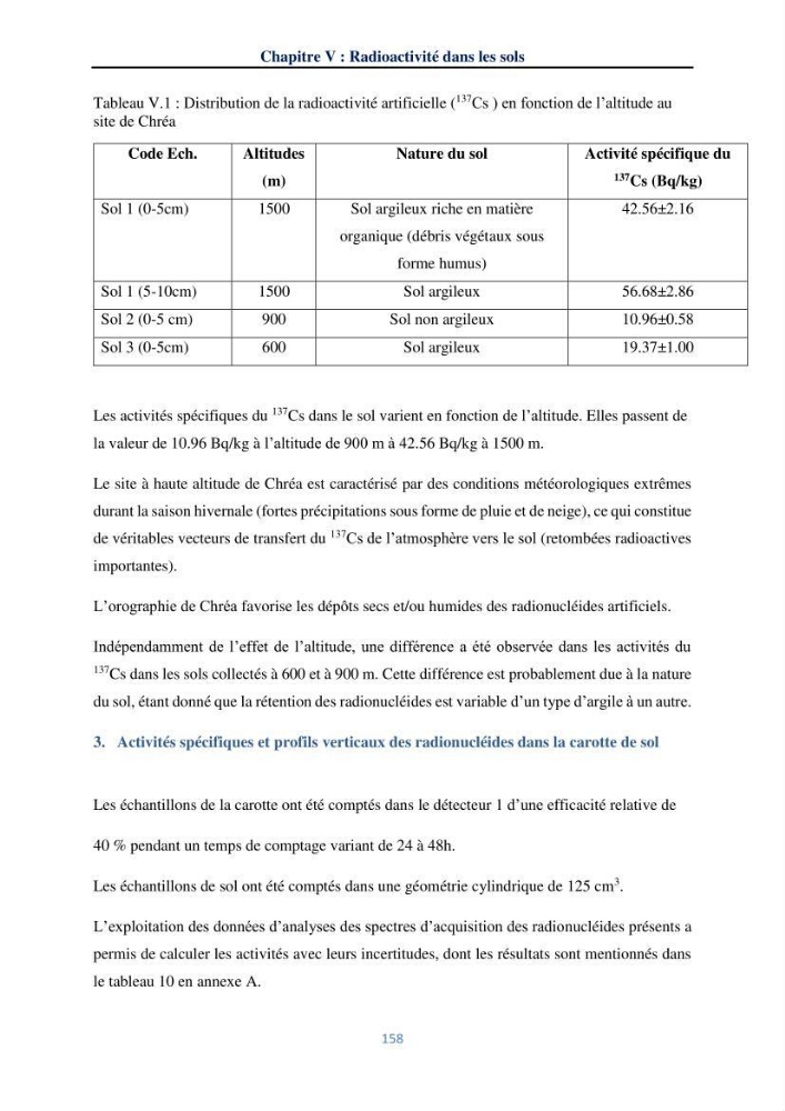 Transfert et dépôt de la radioactivité des aérosols et des eaux de pluie vers le sol et le milieu marin: application au nord de l\'Algérie