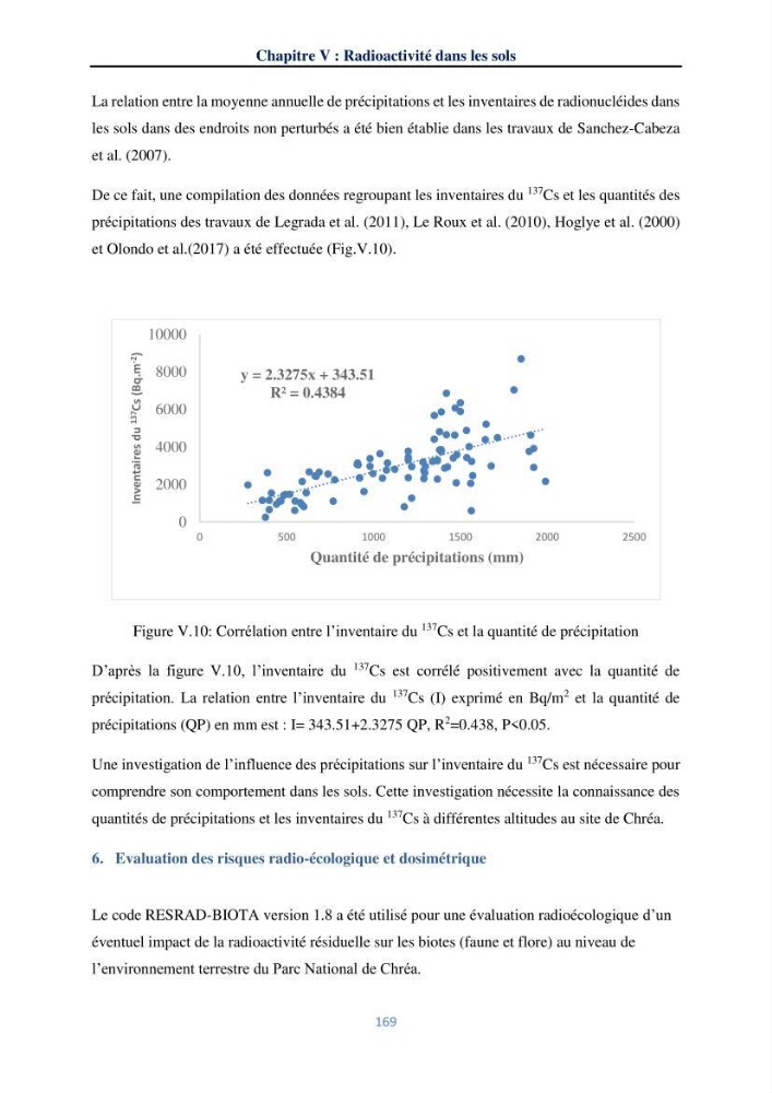 Transfert et dépôt de la radioactivité des aérosols et des eaux de pluie vers le sol et le milieu marin: application au nord de l\'Algérie